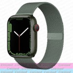 Milanese Loop Strap För Apple Watch Ultra Band 44mm 40mm 45mm 41mm 49mm 42mm 38mm 44 Mm Correa Armband Iwatch Series 3 6 Se 7 8 Green 42mm 44mm 45mm 49mm