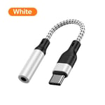 Adaptateur de téléphone de sauna de type C à 3.5mm USB-C câble audio Jack 3.5 pour Huawei P30 Xiaomi Samsung Oneplus adaptateur audio pour écouteurs - Type White