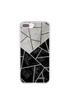 Evetane Coque et étui téléphone mobile iphone 7 plus / 8 souple transparente duo noir-gris marbre motif ecriture tendance evetane.