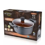 HEAVY DUTY 24cm Non-Stick Cast Aluminium Induction Casserole Deep Pot with Lid