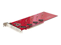 StarTech.com Quad M.2 PCIe Adapter Card, x16 Quad NVMe or AHCI M.2 SSD to PCI Express 4.0, Up to 7.8GBps/Drive, For 2242/2260/2280/22110mm PCIe M-Key M2 SSDs, Bifurcation Required - PC/Linux...