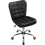 Yaheetech Chaise de Bureau à roulettes Chaise d'Ordinateur en Similicuir avec Assise Réglable et Siège Dossier Rembourrés 84 cm de Hauteur Noir