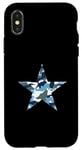 Coque pour iPhone X/XS Bleu Gris Blanc Camo Star