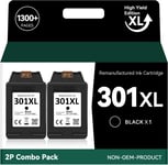 Cartouche Encre 301 XL, 301XL Compatibles avec Cartouche HP 301 XL,Cartouches d'encre 301 Compatibles avec Envy 4500 4504 5530 Deskjet 1050 2544 2050 2510 3050 Officejet 2620 4630 4632 (Noir 2-Pack)