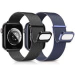 AMSKY 2 Pièce Magnétique Bracelets Compatible avec Bracelet Apple Watch 44mm 40mm 46mm 45mm 42mm 41mm 38mm 49mm, Metal Milanais avec 2 Aimant Compatible avec iWatch Se Ultra Serie 10 9 8 7 6 5 4 3 2 1