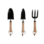 Home ESPRIT Kit d'outils de Jardinage 3 pièces Marron Noir Acier