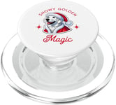 Festive White Show Golden Retriever Santa Christmas Dogs PopSockets PopGrip for MagSafe