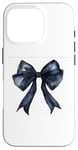 Coque pour iPhone 16 Pro Girly | Nœud en aquarelle || Coquette | Nœud noir esthétique