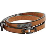 Diesel Bracelet for Men , 18 cm - 19.5 cm brown Leather Bracelet, DX0984040