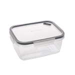 MasterClass Eco-Snap 800ml Contenant en plastique recyclé avec couvercle, sans BPA pour la préparation de la boîte à lunch et des restes, fermeture à clip, recyclé, réutilisable et recyclable, va au congélateur et au micro-ondes, rectangulaire