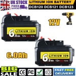 2x For Dewalt 6Ah 10.8V Li-ion Battery DCB121 DCB123 DCB125 MAX DCB127 DCB120