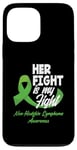 Coque pour iPhone 13 Pro Max Ruban vert de sensibilisation au lymphome non hodgkinien Her Fight