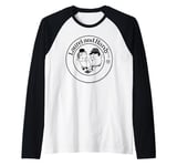 Laurel & Hardy Cartoon Comic Sketch Logo Raglan Baseball Tee