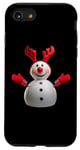 iPhone SE (2020) / 7 / 8 Smiling Snowman As Rudolph Red Nose Reindeer Funny Xmas Case