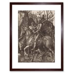 Painting Albrecht Durer Knight Death Devil Old Master Artwork Framed Wall Art Print 9X7 Inch