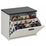 Beaux Meubles Pas Chers - Banc Coffre à Chaussures 9 Paires - Coloris: Blanc