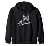 Resist Don Quixote Cell Tower Jousting Protest Zip Hoodie