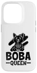 Coque pour iPhone 14 Pro Boba Queen - Thé au lait pour chien - Pour amoureux des perles