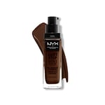 NYX Professional Makeup Fond de Teint Liquide Couvrant Tenue 24h Can't Stop Won't Stop Liquid Foundation, Waterproof, Fini Mat, Formule Vegan, Teinte : Deep Ebony (25)