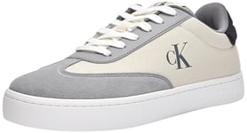 CK JEANS Men's Classic Cupsole Low Mix MG YM0YM01169 Sneakers, White (Creamy White/White/Formal Grey), 9 UK