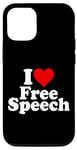 iPhone 14 Pro I LOVE HEART FREE SPEECH Case