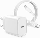 iPhone 14 13 Chargeur Rapide [MFi Certifié],20W USB C Chargeur avec Câble iPhone Apple 2M,Type C Adaptateur Secteur pour Apple iPhone 14 Plus/13 Pro Max/12 Mini/11 Pro/xR/xS/SE/8/7/6s/iPad.[W551]