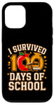 Coque pour iPhone 12/12 Pro Graphique vintage I Survived 100 Days of School Bus