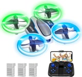 Mini Drone with 720P HD Camera for Kids and Adults, RC Quadcopter with LED 3 3D