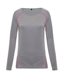 Tri Dri Women's Tridri® "Lazer Cut" Scooped Top - Silver Melange - Xs