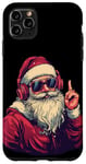 iPhone 11 Pro Max Awesome Santa Claus with Sunglasses and Headphones Case