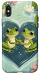 Coque pour iPhone X/XS Grenouille Cœur Bassin Saint-Valentin