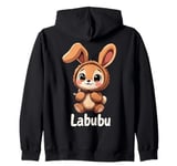 Labubu Cute Brown Bunny Monster Zip Hoodie