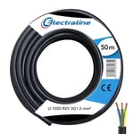 Electraline 1021827BD Couronne de Cable U-1000 R2V 3G1.5 100M, Noir