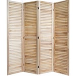 Paravent 4 panneaux en bois pliable 160x170 cm PAR06065