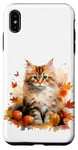 Coque pour iPhone XS Max Cute Fall Cat With Autumn Pumpkins For Girls And Cat Grandma