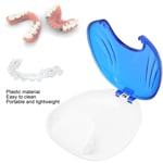 (Blue)Denture Box Fake Tooth Cover Earplugs Storage Box Dental Correction