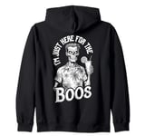 Summerween I'm Just Here For The Boos Funny Zombie Cocktail Zip Hoodie