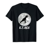 E.T. Rex Funny Dinosaur Shirt T-Rex on Bike over the Moon T-Shirt