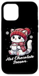 iPhone 12/12 Pro White Cat Funny Hot Choco Scarf Merry Christmas Mom Dad Kids Case