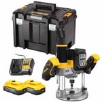 Dewalt DCW620H2-GB 18V XR Brushless Plunge Router + 2 x 5Ah Powerstack Batteries