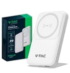 V-TAC Power Bank magnétique Compatible avec MagSafe – 10000 mAh – Charge Rapide PD 20 W – Batterie Externe pour Apple iPhone 12/13/14/15/16 Mini/Pro/Max – Blanc