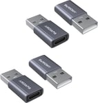 Lot De 4 Adaptateurs Usb C Femelle Vers Usb Mâle-Type C Vers Usb A-Pour Apple Watch 7 Se, Iphone 12 13 Mini Pro Max, Airpods Ipad Pro, Samsung Galaxy Note, Google Pixel 5 4 3 Xl