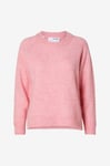 Selected FEMME - Tröja slfLulu LS Knit O-neck - Rosa