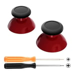 eXtremeRate Carmine Red & Black Replacement 3D Joystick Thumbsticks, Analog Thumb Sticks with Cross Screwdriver for Nintendo Switch Pro Controller