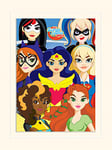 Pyramid International DC Super Hero Girls (Characters Close Up) -Mounted Print Memorabilia 30 x 40cm, Paper, Multicoloured, 30 x 40 x 1.3 cm