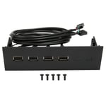 Panneau avant Hub USB2.0 5.25 pouces, multifonctionnel, 4 Ports, lecteur optique 19 broches, panneau avant pour bo&icirc;tier d'ordinateur PC 5.25 pouces