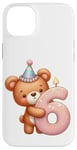 Coque pour iPhone 14 Plus Ours en peluche marron pour 6ème anniversaire