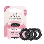 Invisibobble élastique cheveux noir Original True Black x3 - Elastique cheveux spirale pour femme et homme - Elastique cheveux sans traces - Tenue forte