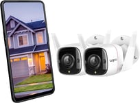 C310P2 Camera De Surveillance Wifi Exterieur Interieur Resolution 3Mp Ip66 Avec Vision Nocturne,Detection De Mouvement Et Alarme Instantanee,Contrôle Avec App Ios,Android Compatible Avec Alexa