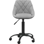 Chaise de bureau Fauteuil gamer - Chaise d'ordinateur Gris clair Velours BV875017 Bonnevie